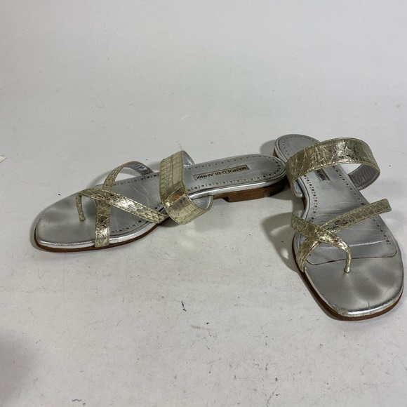 Manolo blahnik silver sandals size 39 - Picture 2 of 5